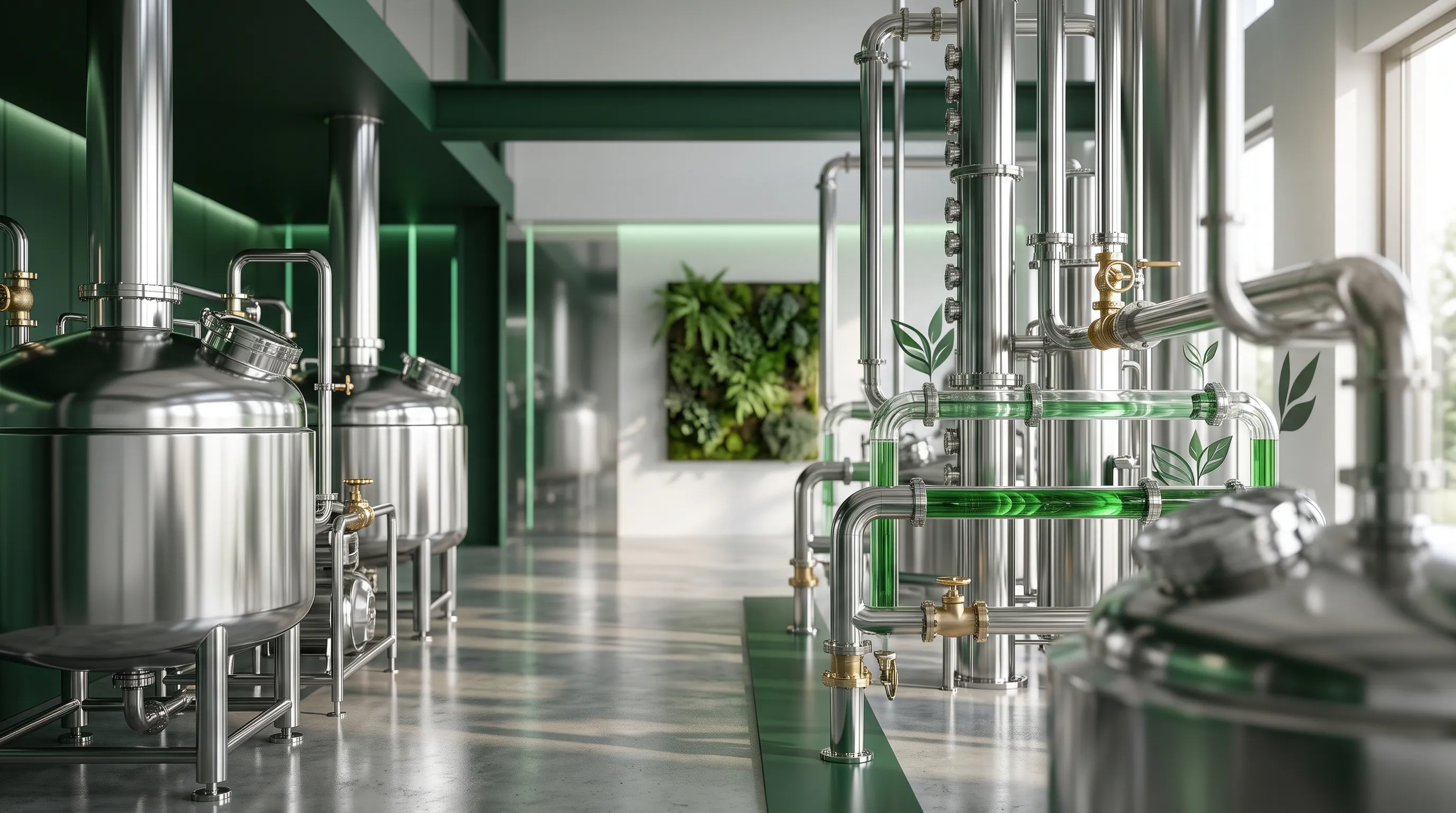 Clean stainless-steel green extraction facility